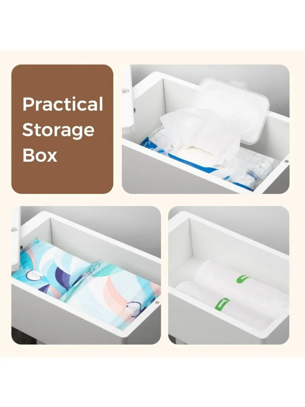 Stylish 4-in-1 White Toilet Paper Holder Stand & Storage Shelf Organizer
